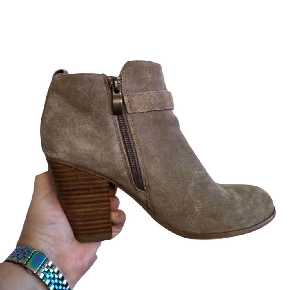 ❤️ 3 For 15 Franco Fortino Women's Tan Suede Ankle Boots Size 7